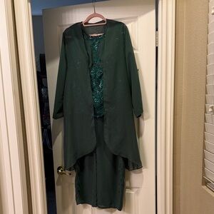 Elegant Green Three Piece Outfit